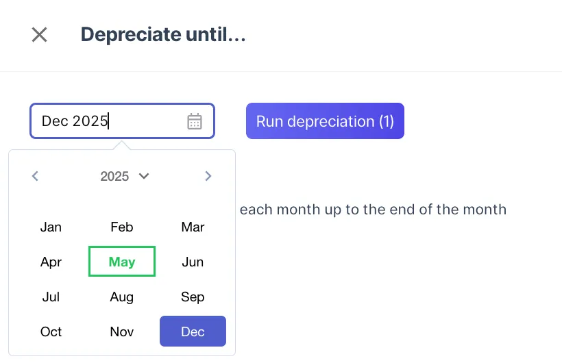 Choose the depreciation period